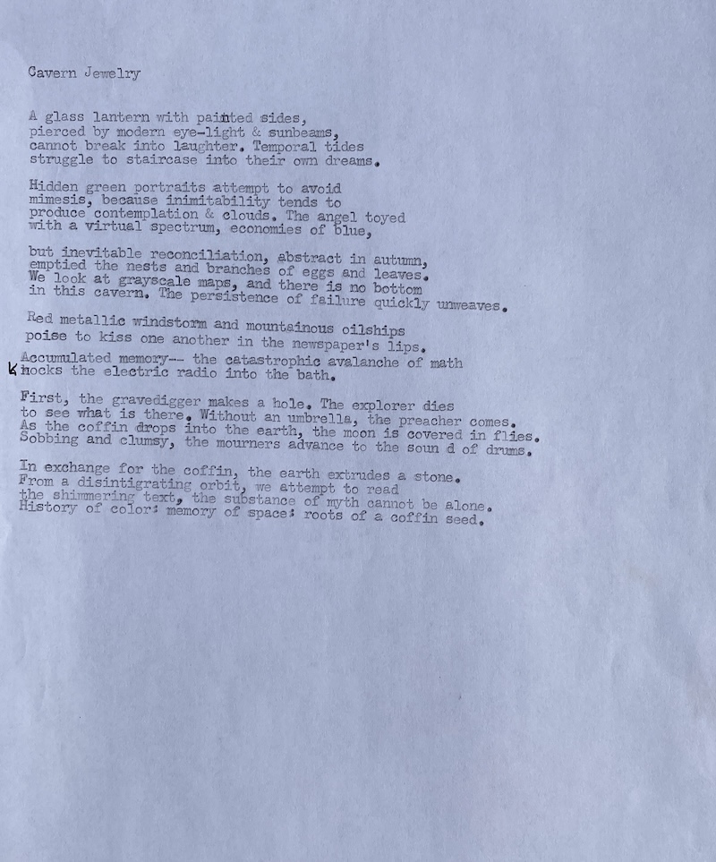 Photograph of poem draft