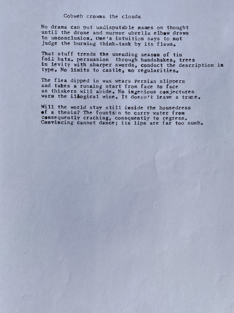 Photograph of poem draft