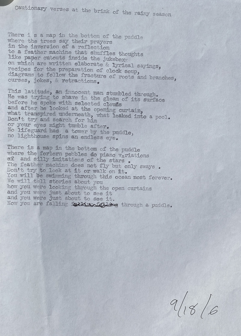 Photograph of poem draft